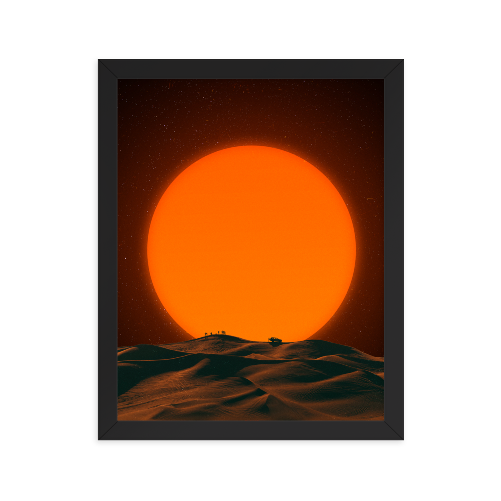 " DESERT SUNSET." framed print