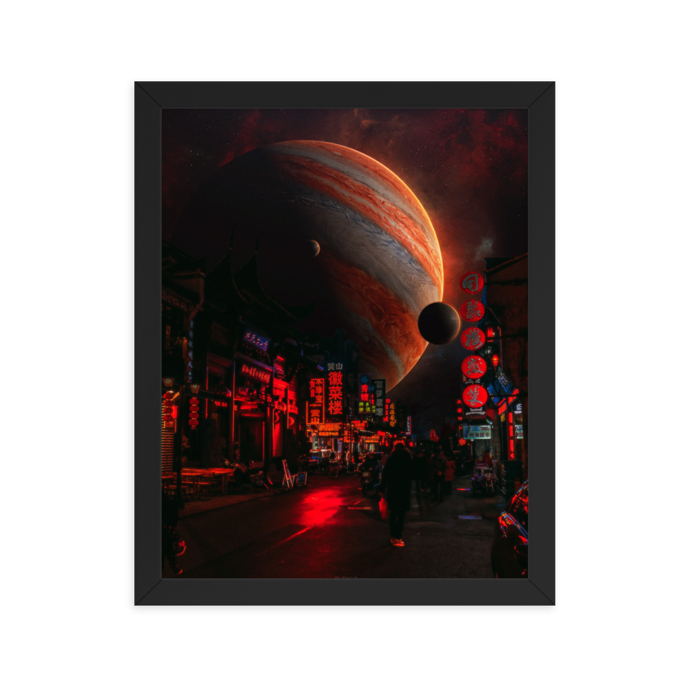 "NIGHT MARKET." Framed print