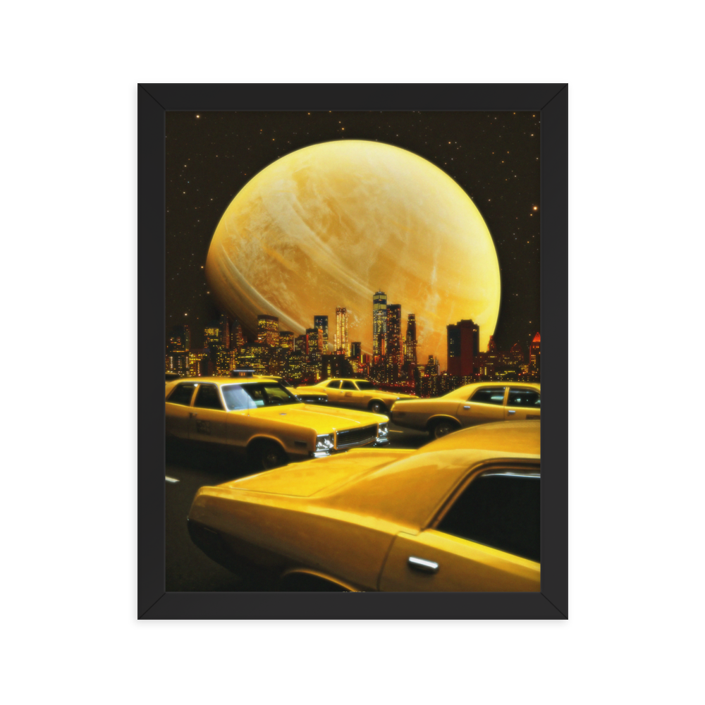 "TAXI." Framed print