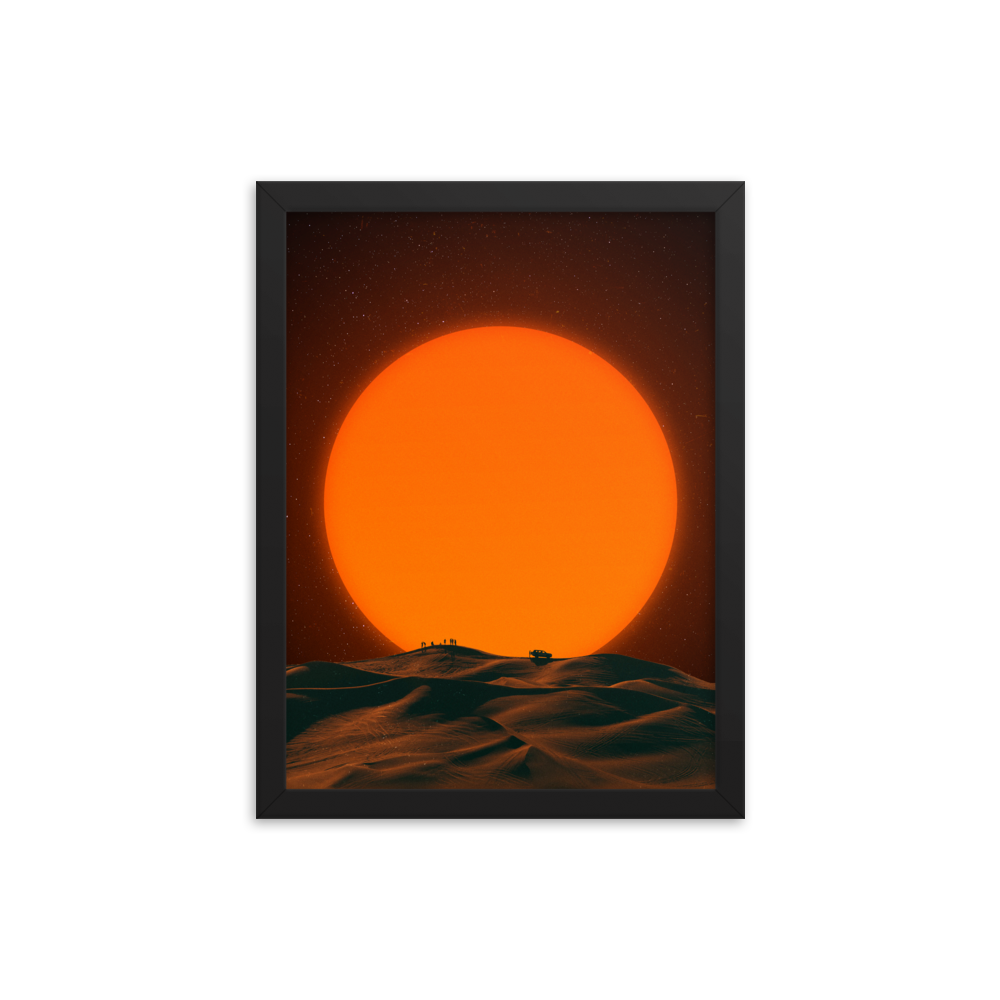 " DESERT SUNSET." framed print