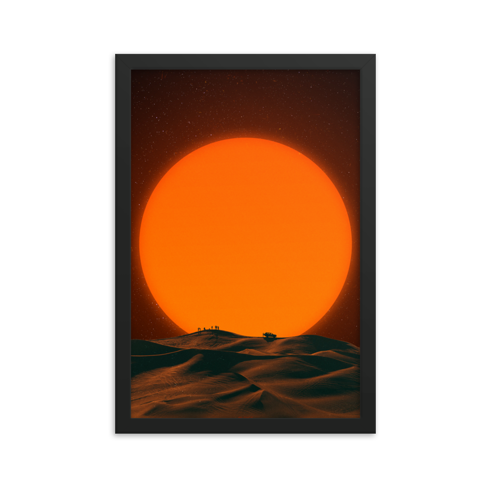 " DESERT SUNSET." framed print