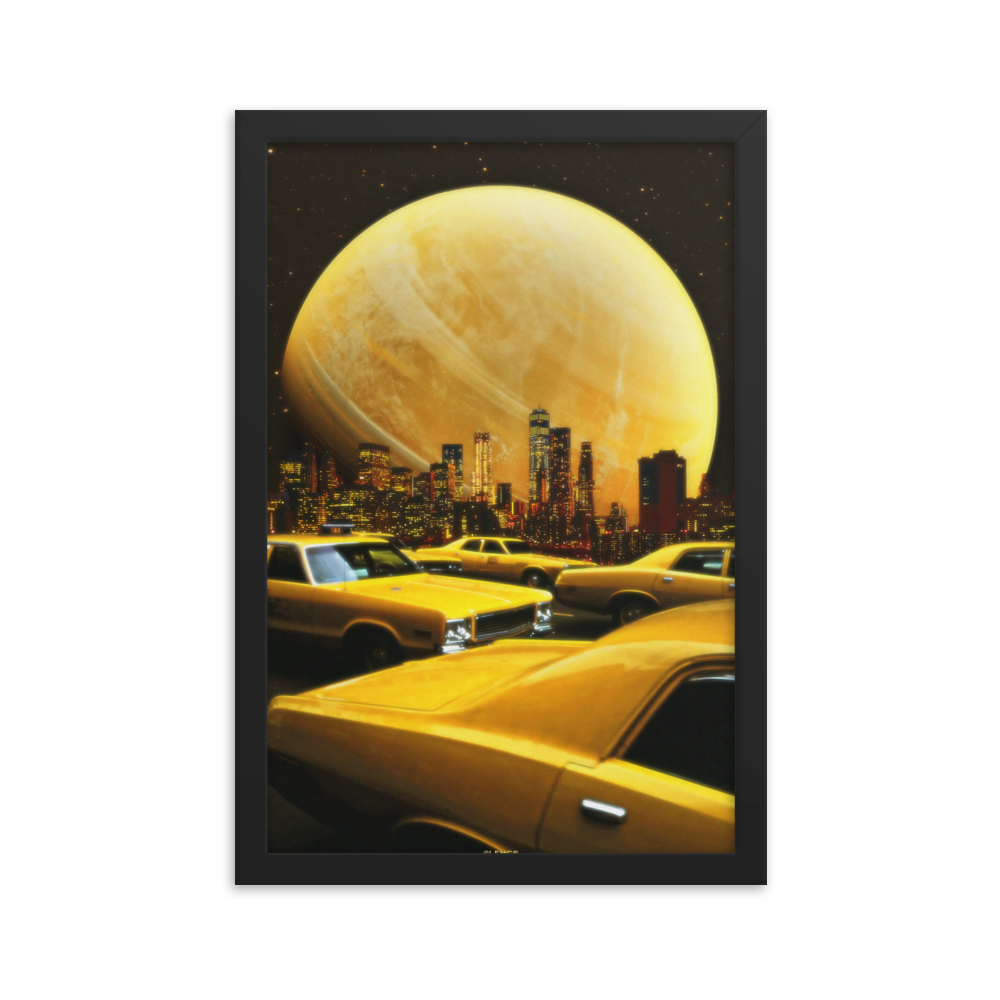 "TAXI." Framed print