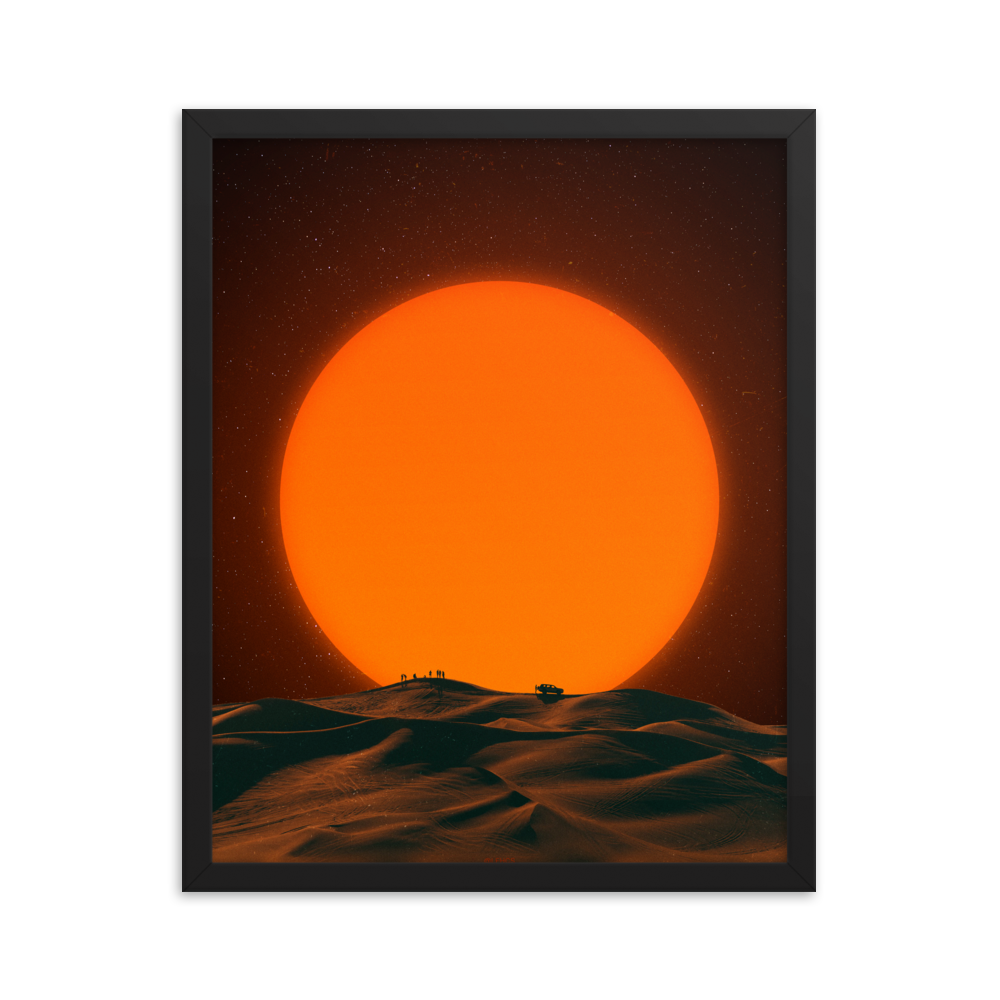 " DESERT SUNSET." framed print