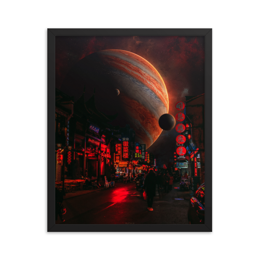 "NIGHT MARKET." Framed print