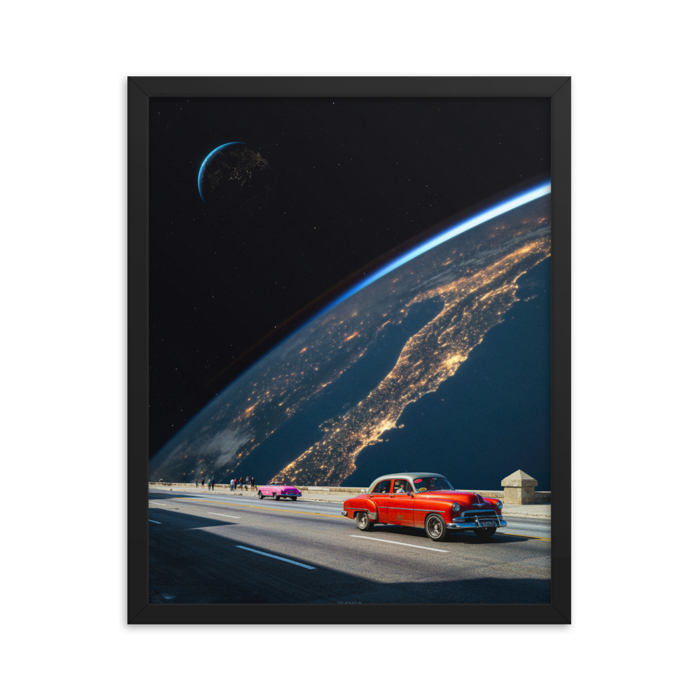 "COMMUTE." Framed print