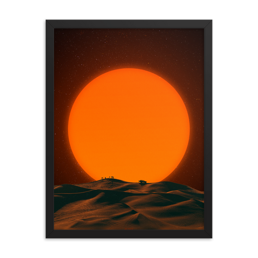 " DESERT SUNSET." framed print