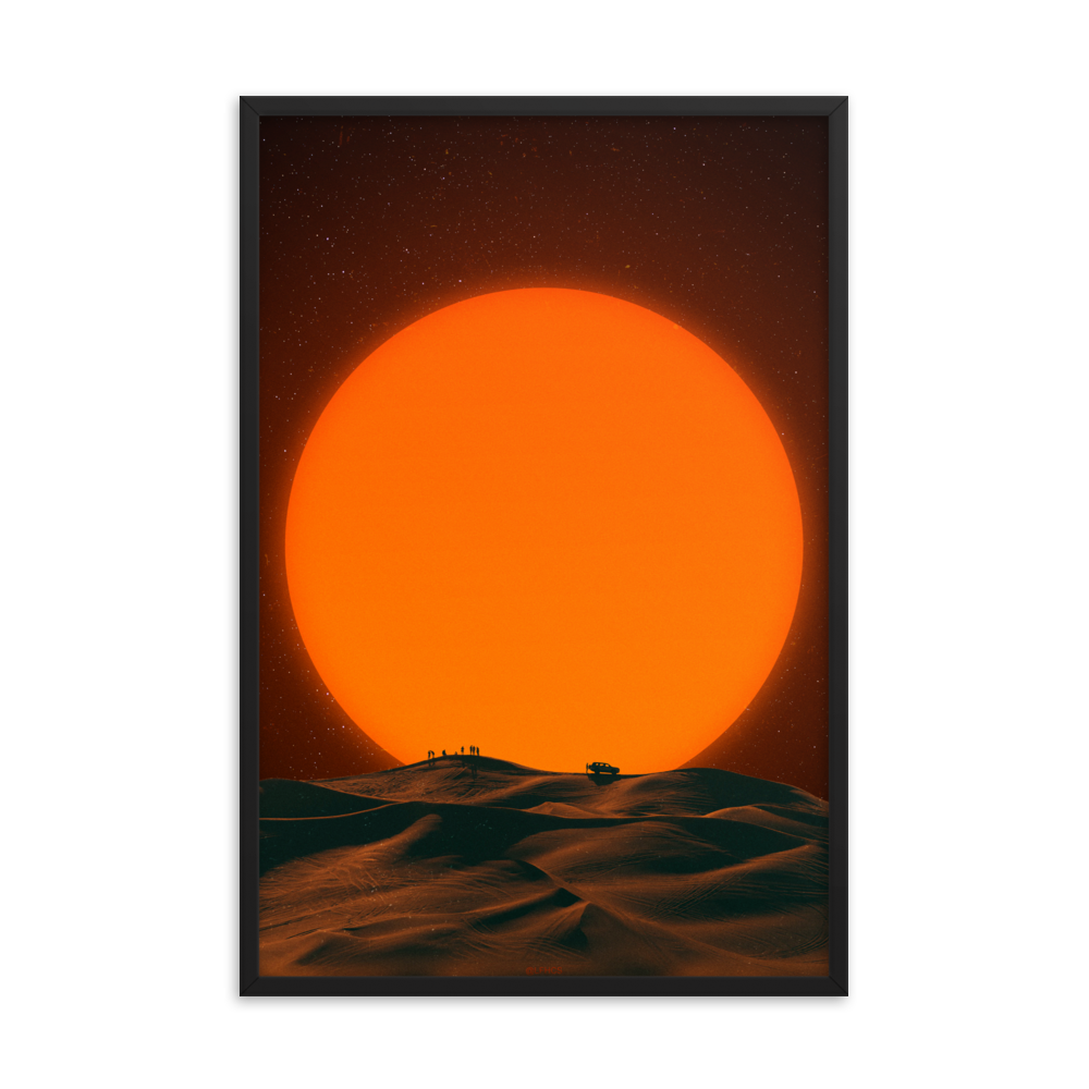 " DESERT SUNSET." framed print