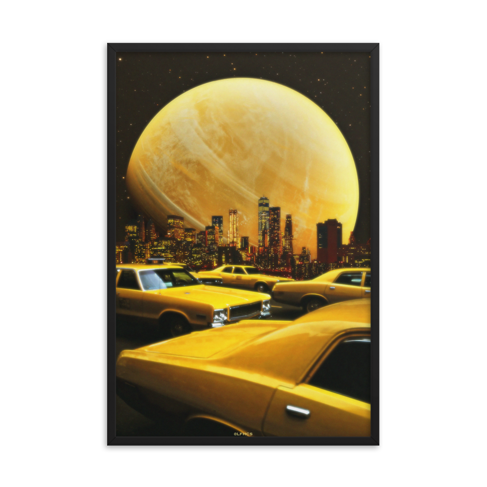 "TAXI." Framed print