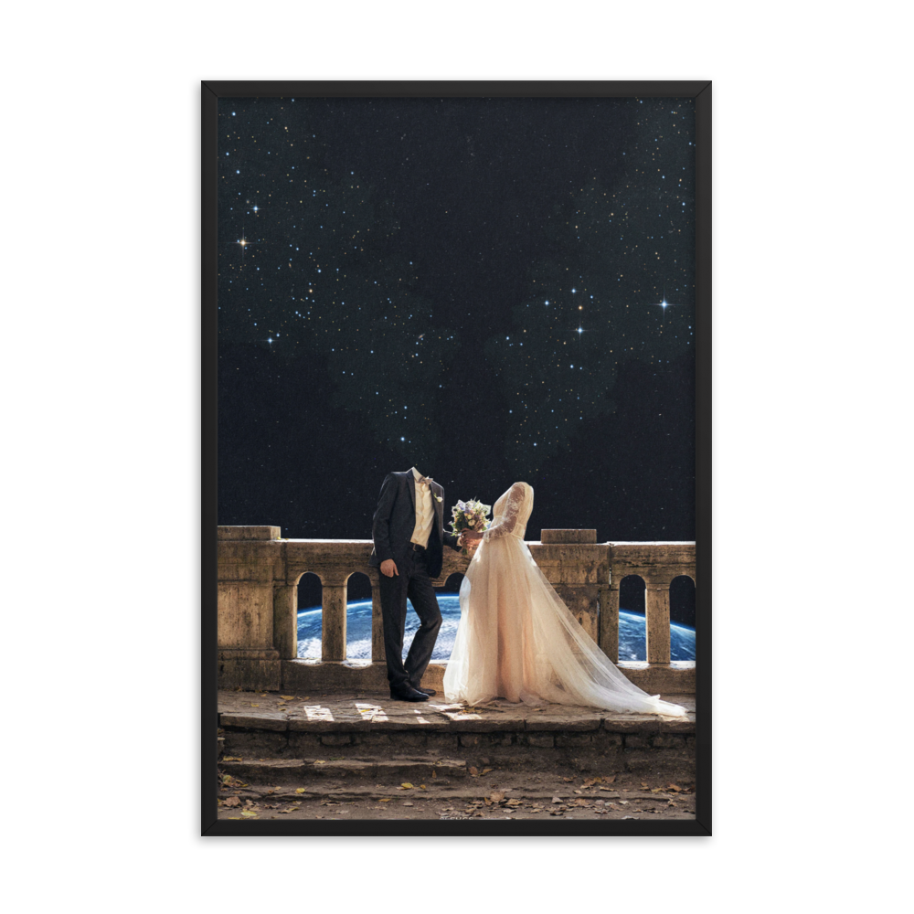 "JUST MARRIED." Framed print