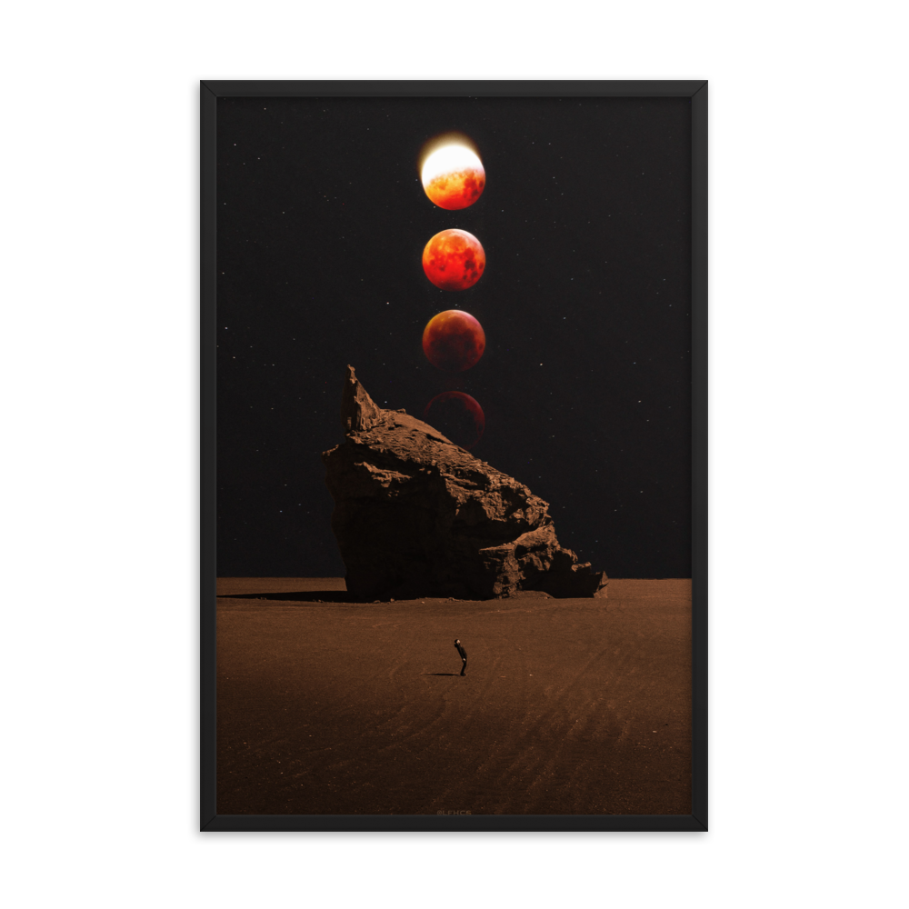 "FEELING THE PHASES." Framed print