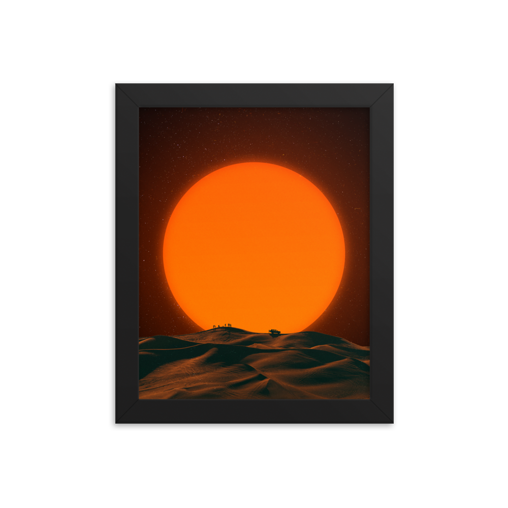 " DESERT SUNSET." framed print