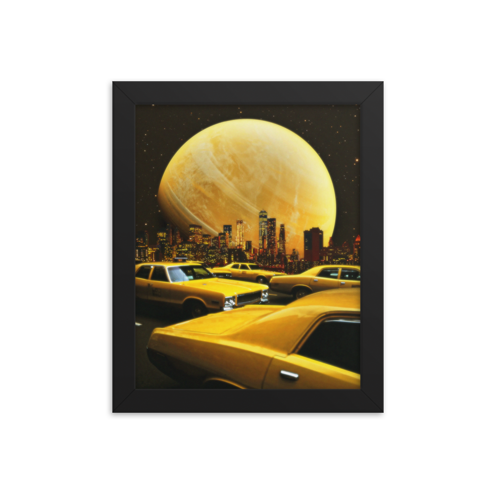 "TAXI." Framed print
